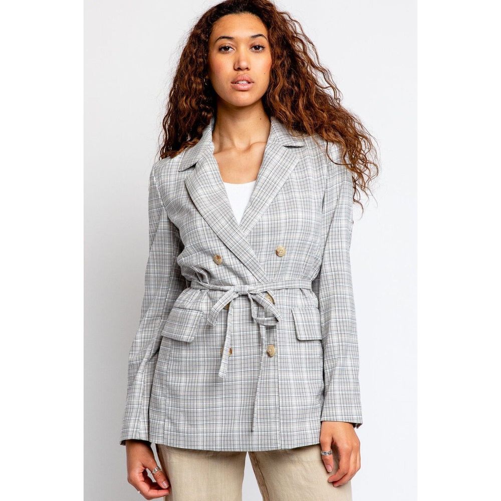 Free People OLIVIA PLAID BLAZER  Size XS. H